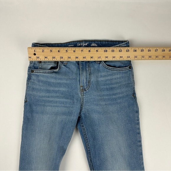 Cat & Jack Jeans Boys 10 Bootcut Stretch Light Wash - Picture 2 of 7